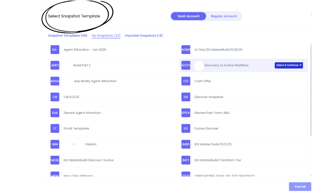 Snapshot Templates Library